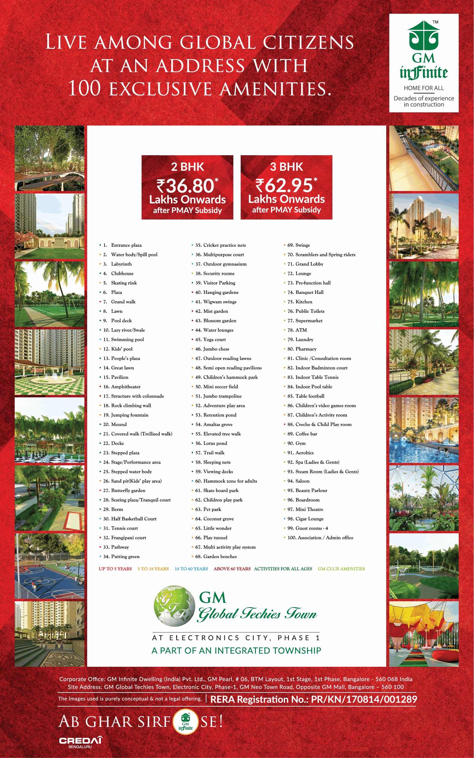 GM Global Techies Town launching apartments with 100 exclusive amenities in Bangalore
